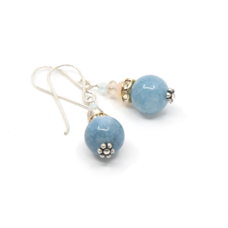 Beaded Drop Earrings -stone